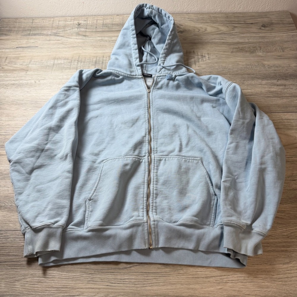 Brandy Melville Zip Up Hoodie Womens xl size Blue Oversized Christy Fleece I74